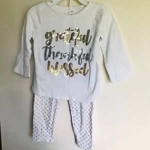 24M/2T Mud Pie Long-Sleeve Shirt + Leggings